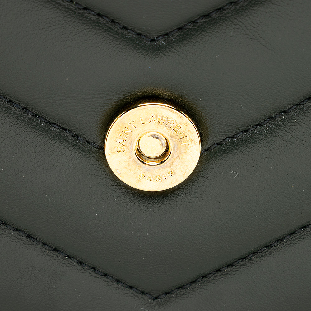 Saint Laurent Matelasse Calfskin Monogram LouLou Chain Medium Shoulder Bag (SHF-20578)