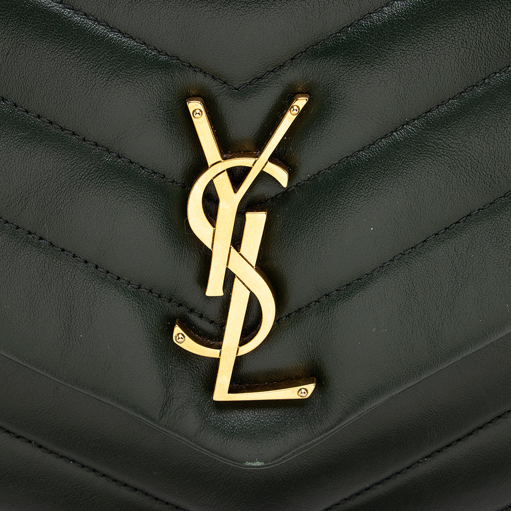 Saint Laurent Matelasse Calfskin Monogram LouLou Chain Medium Shoulder Bag (SHF-20578)