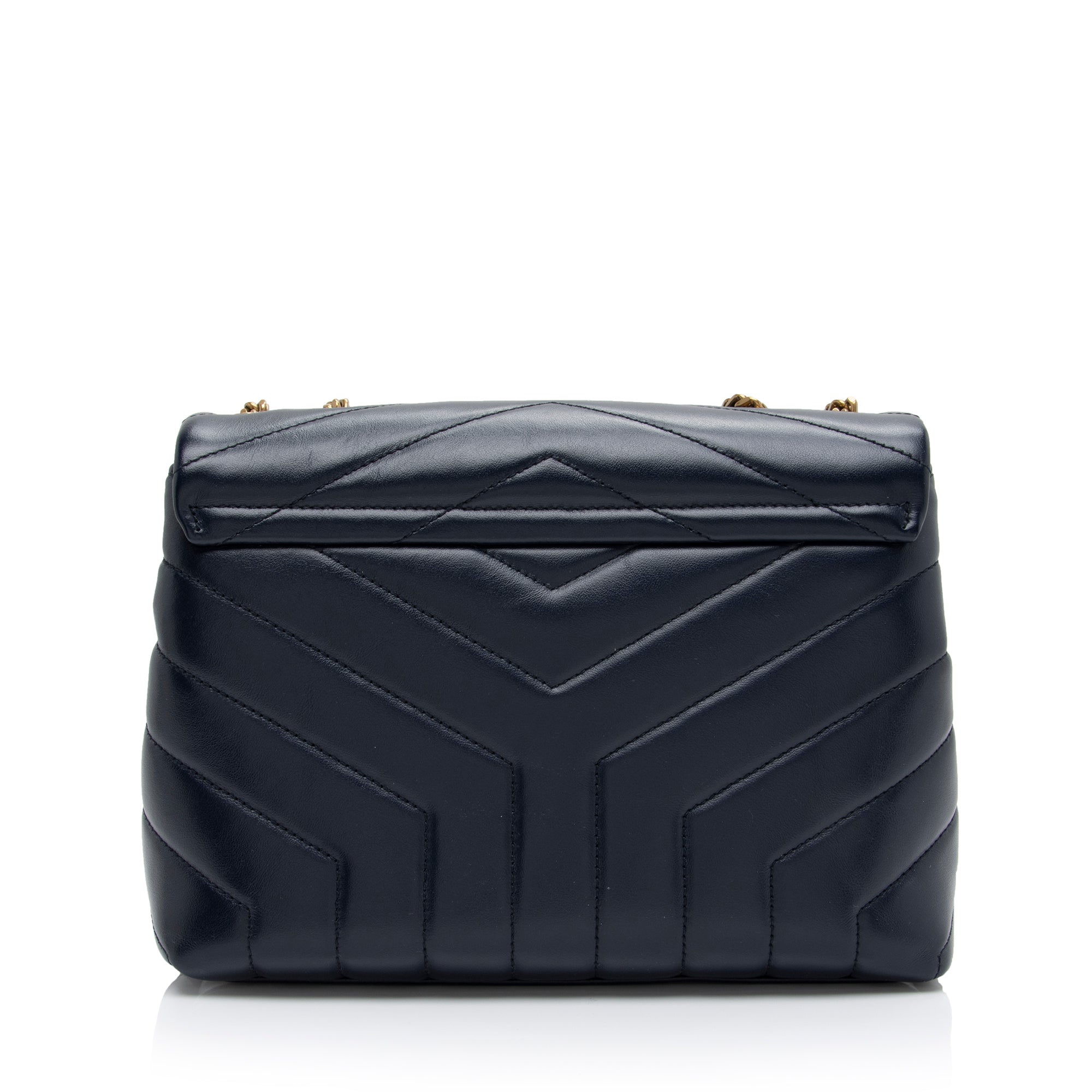 Saint Laurent Matelasse Calfskin Monogram LouLou Chain Small Crossbody Bag (SHF-HY4rvs)