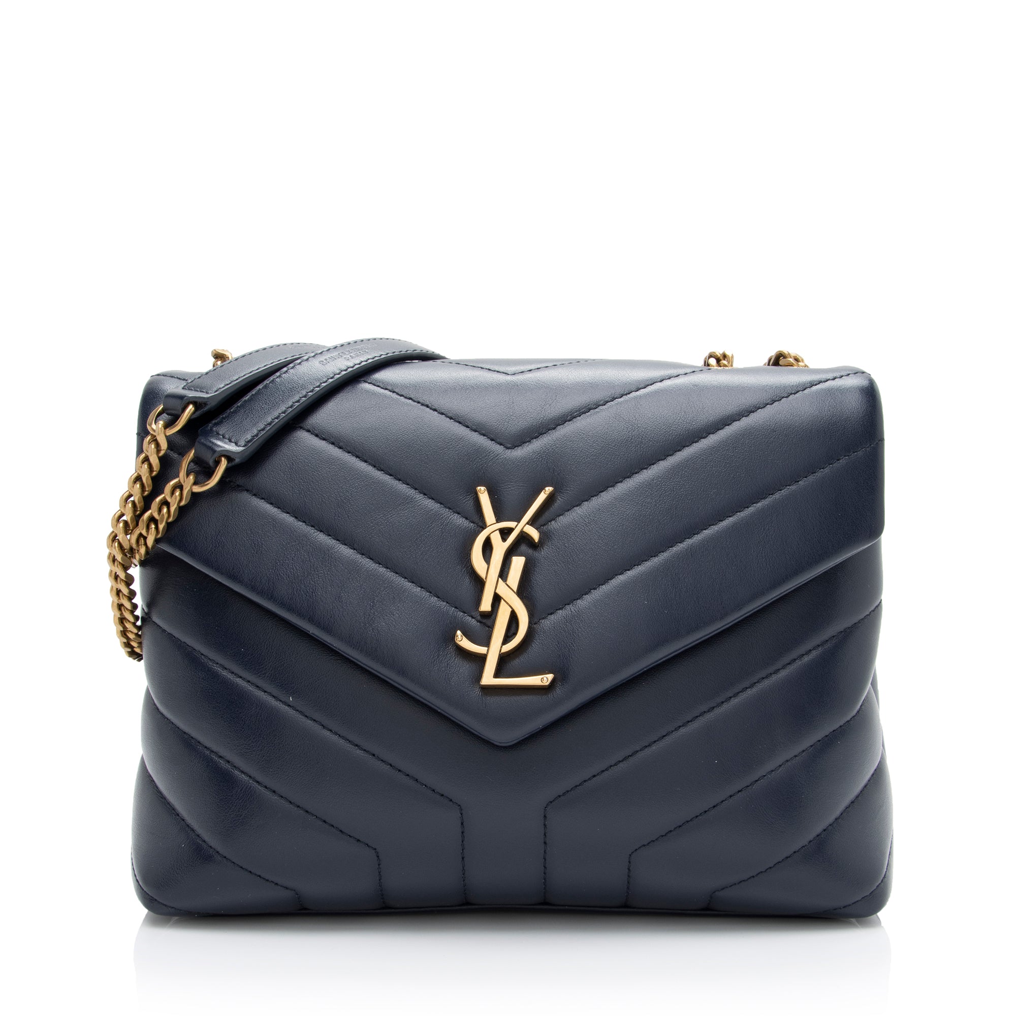 Saint Laurent Matelasse Calfskin Monogram LouLou Chain Small Crossbody Bag (SHF-HY4rvs)