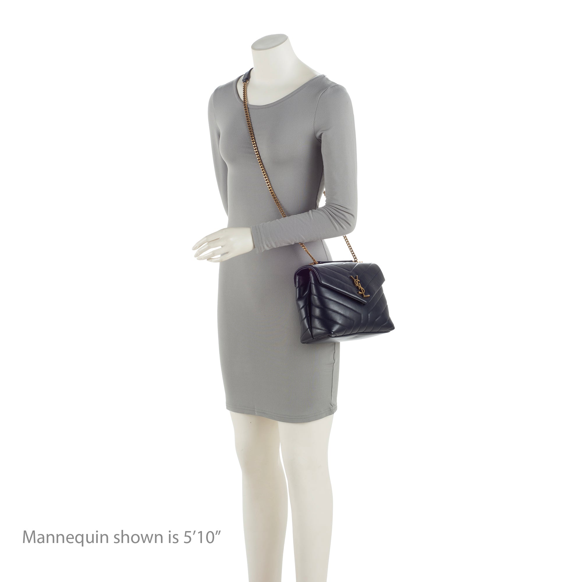 Saint Laurent Matelasse Calfskin Monogram LouLou Chain Small Crossbody Bag (SHF-HY4rvs)