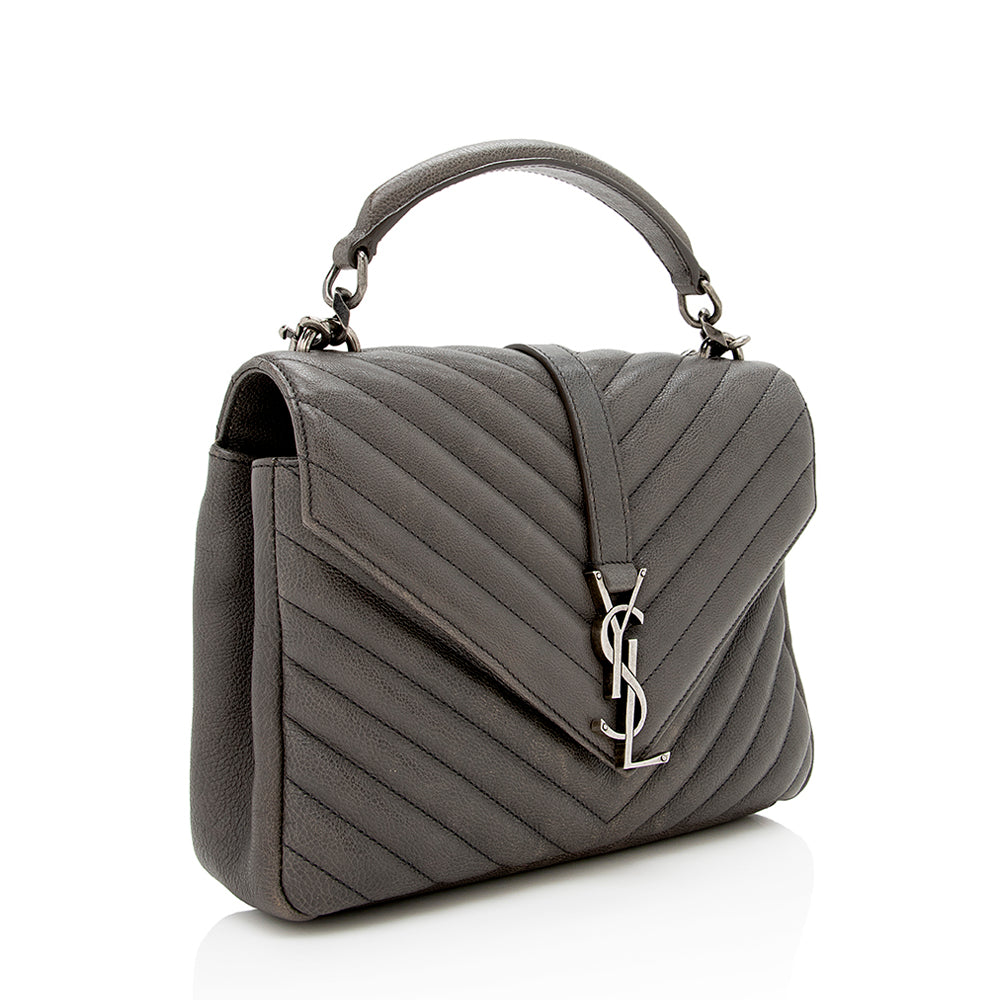 Saint Laurent Matelasse Calfskin Monogram Medium College Shoulder Bag (SHF-16571)