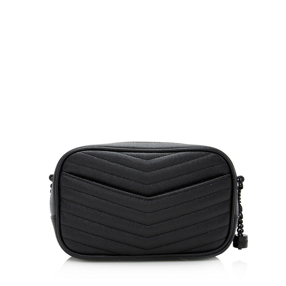 Saint Laurent Matelasse Grain de Poudre Lou Mini Camera Bag - FINAL SALE (SHF-21062)