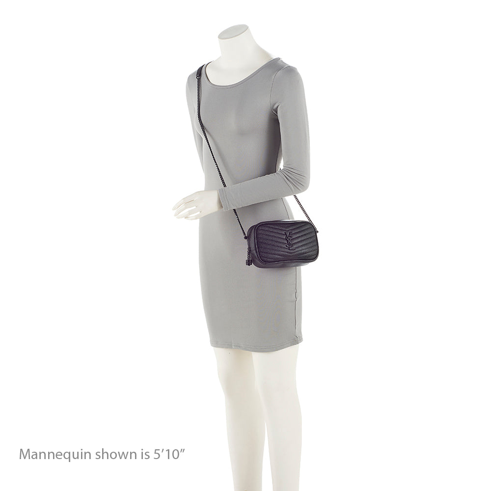 Saint Laurent Matelasse Grain de Poudre Lou Mini Camera Bag - FINAL SALE (SHF-21062)