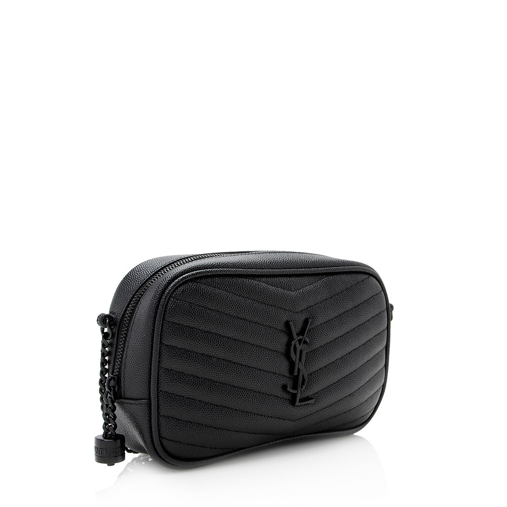 Saint Laurent Matelasse Grain de Poudre Lou Mini Camera Bag - FINAL SALE (SHF-21062)
