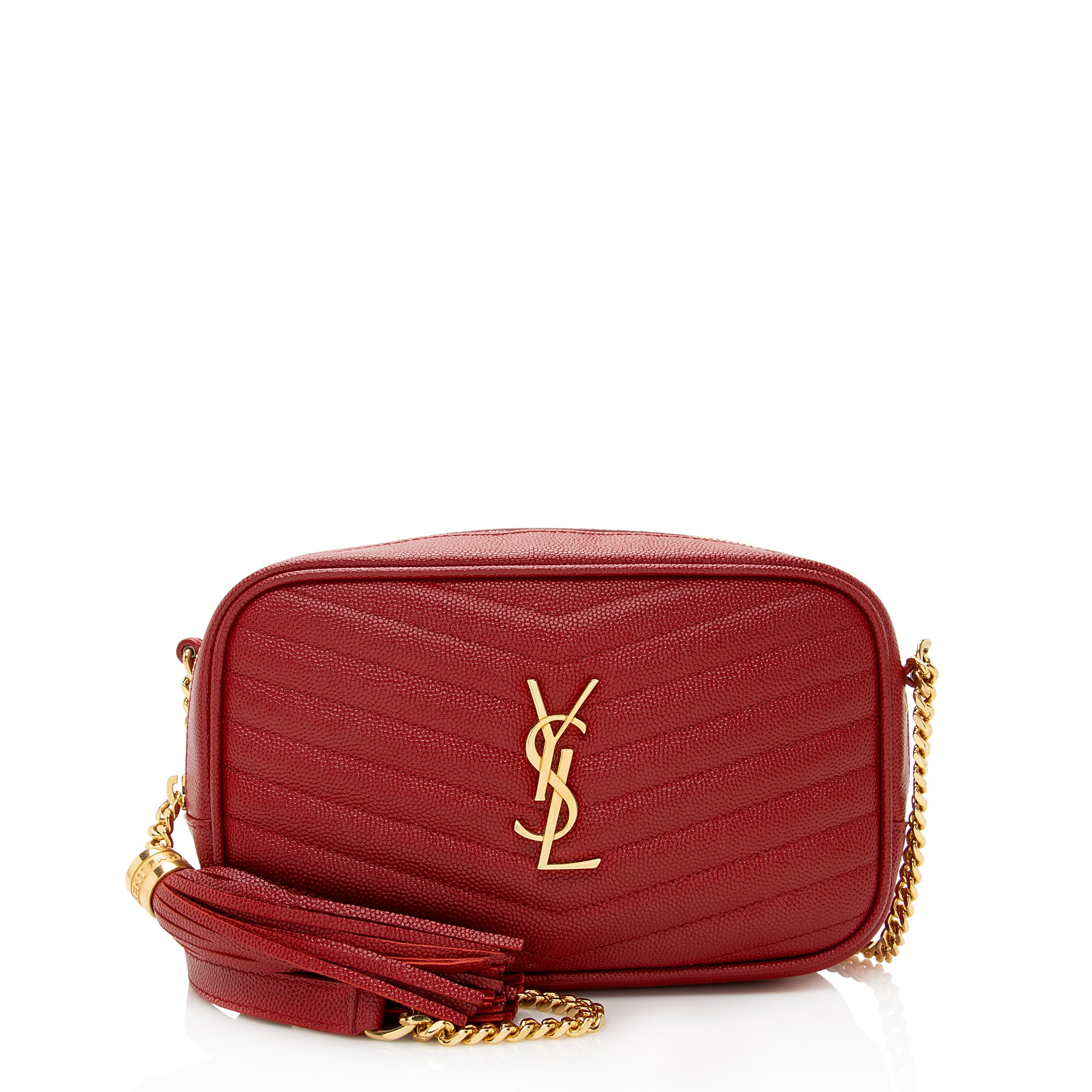 Saint Laurent Matelasse Grain de Poudre Lou Mini Camera Bag (SHF-22432)