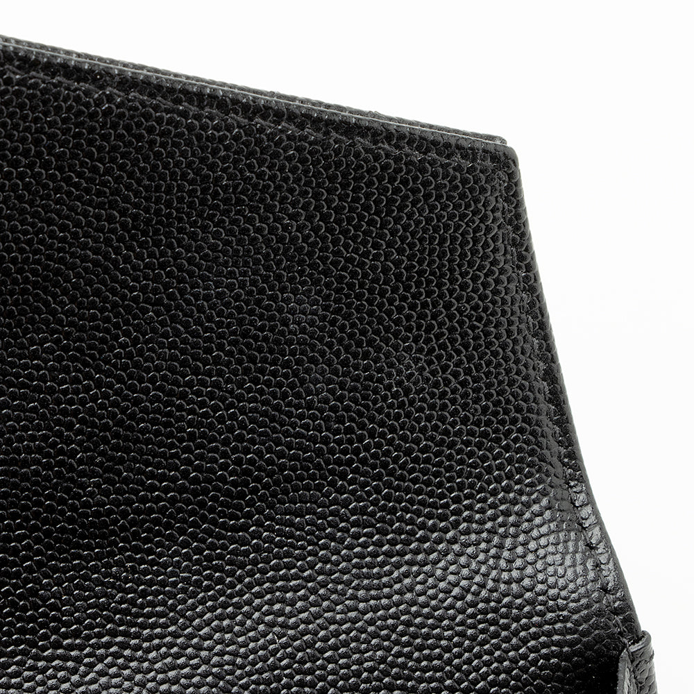 Saint Laurent Matelasse Grain de Poudre Monogram Compact Trifold Wallet (SHF-21741)
