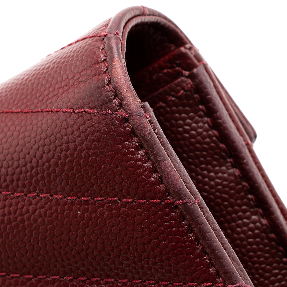 Saint Laurent Matelasse Grain de Poudre Monogram Wallet (SHF-18247)