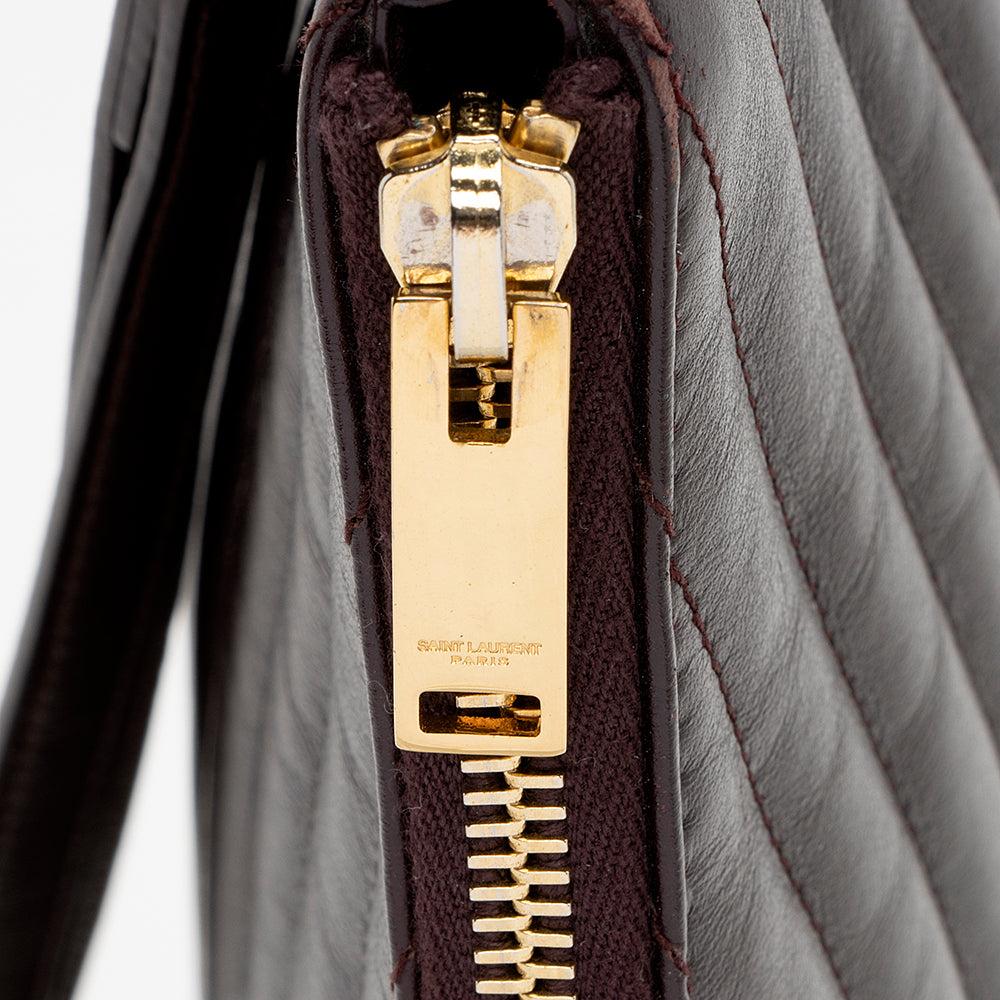 Saint Laurent Matelasse Leather Large Wristlet (SHF-16924)