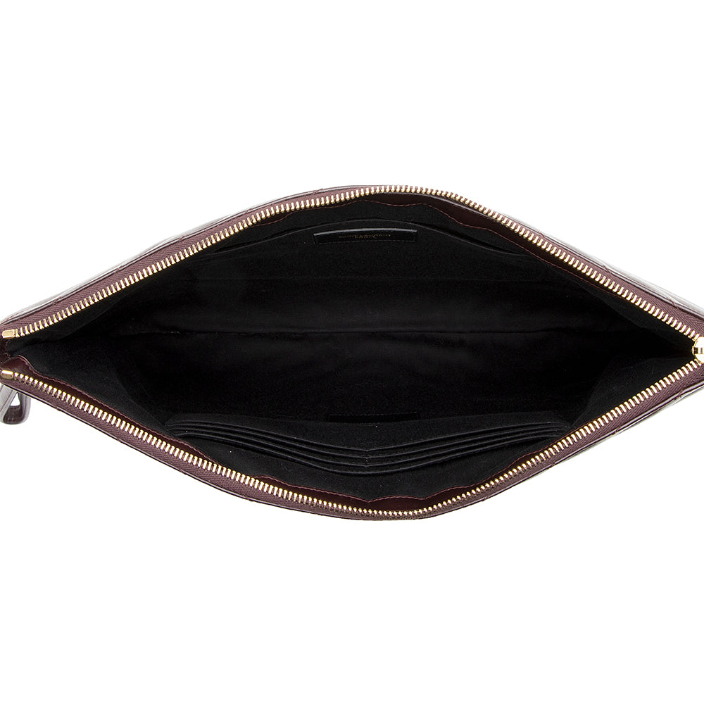 Saint Laurent Matelasse Leather Large Wristlet (SHF-16924)