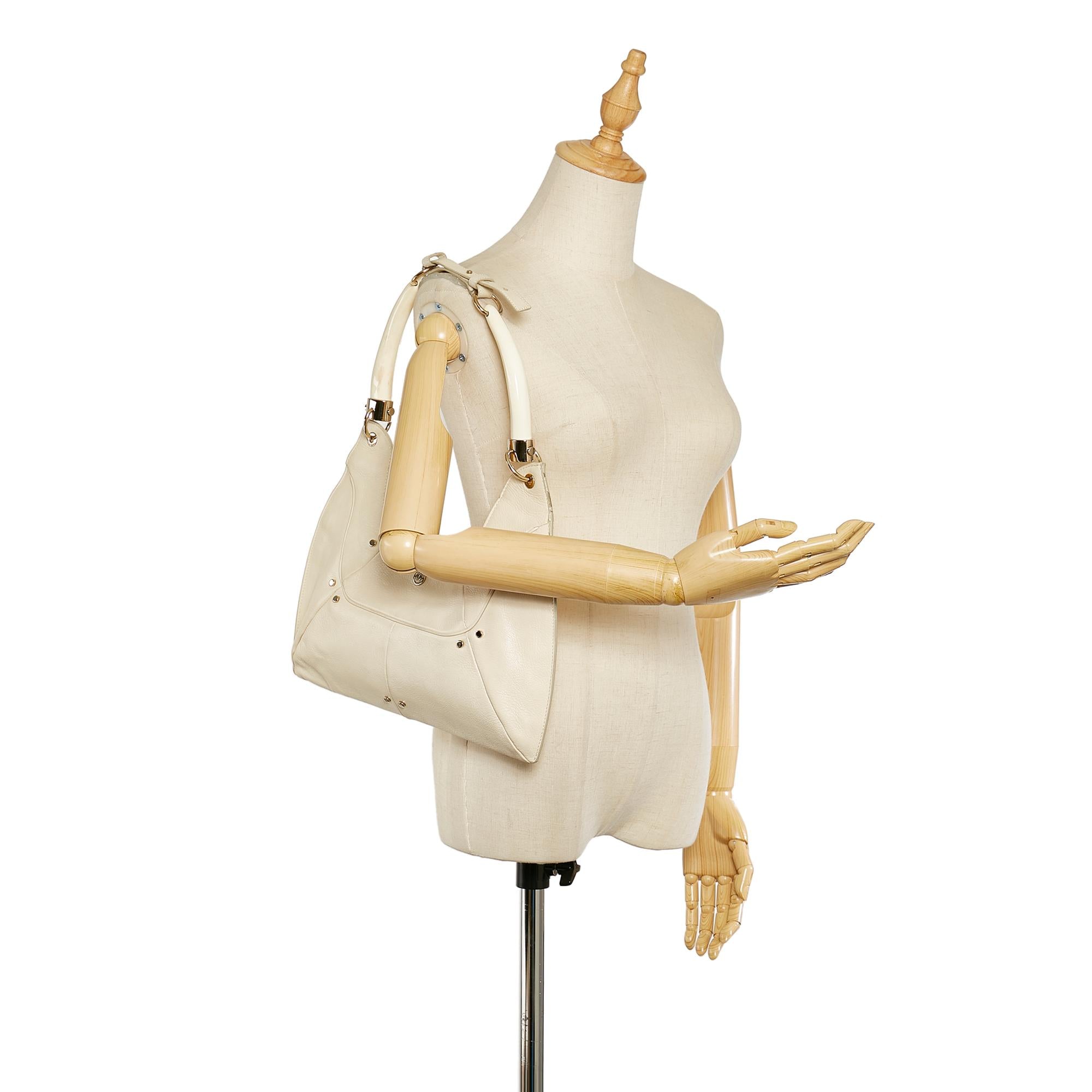 Saint Laurent Mombasa Double Horn Leather Shoulder Bag (SHG-24253)