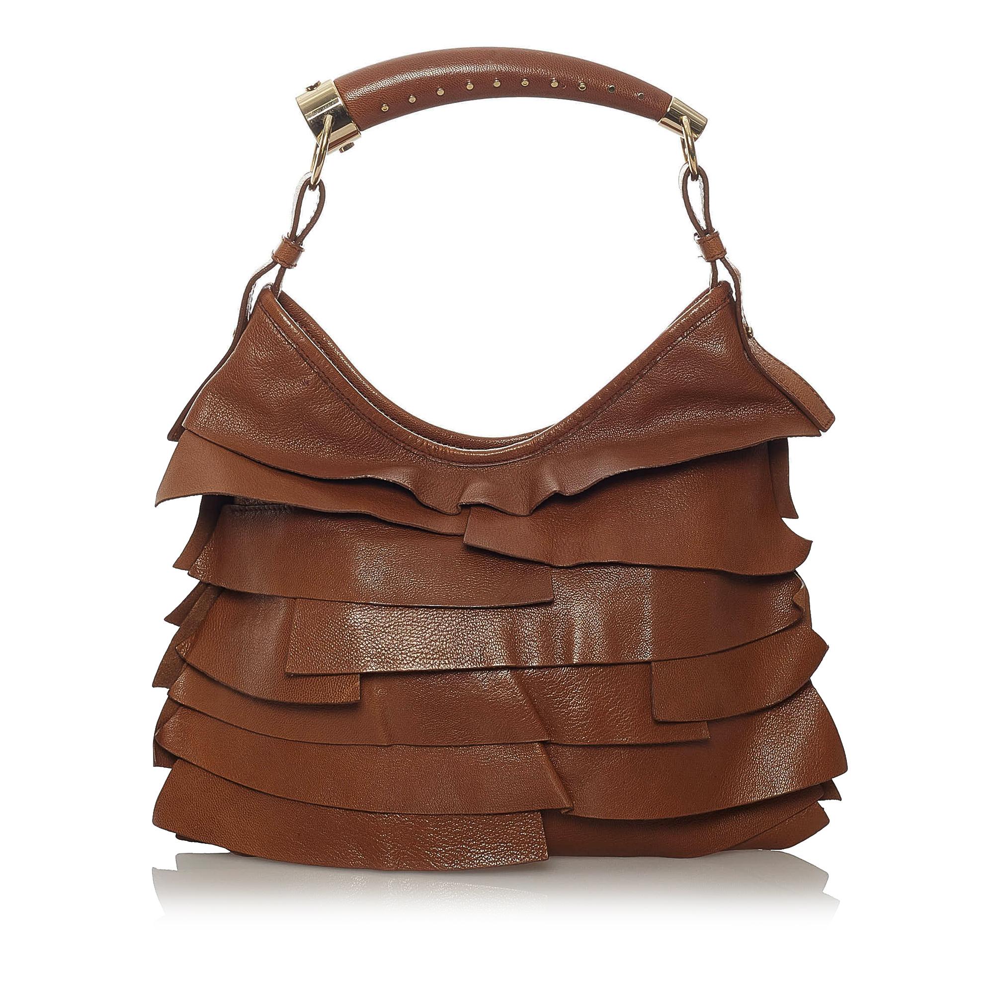 Saint Laurent Mombasa Saint Tropez Leather Shoulder Bag (SHG-28283)