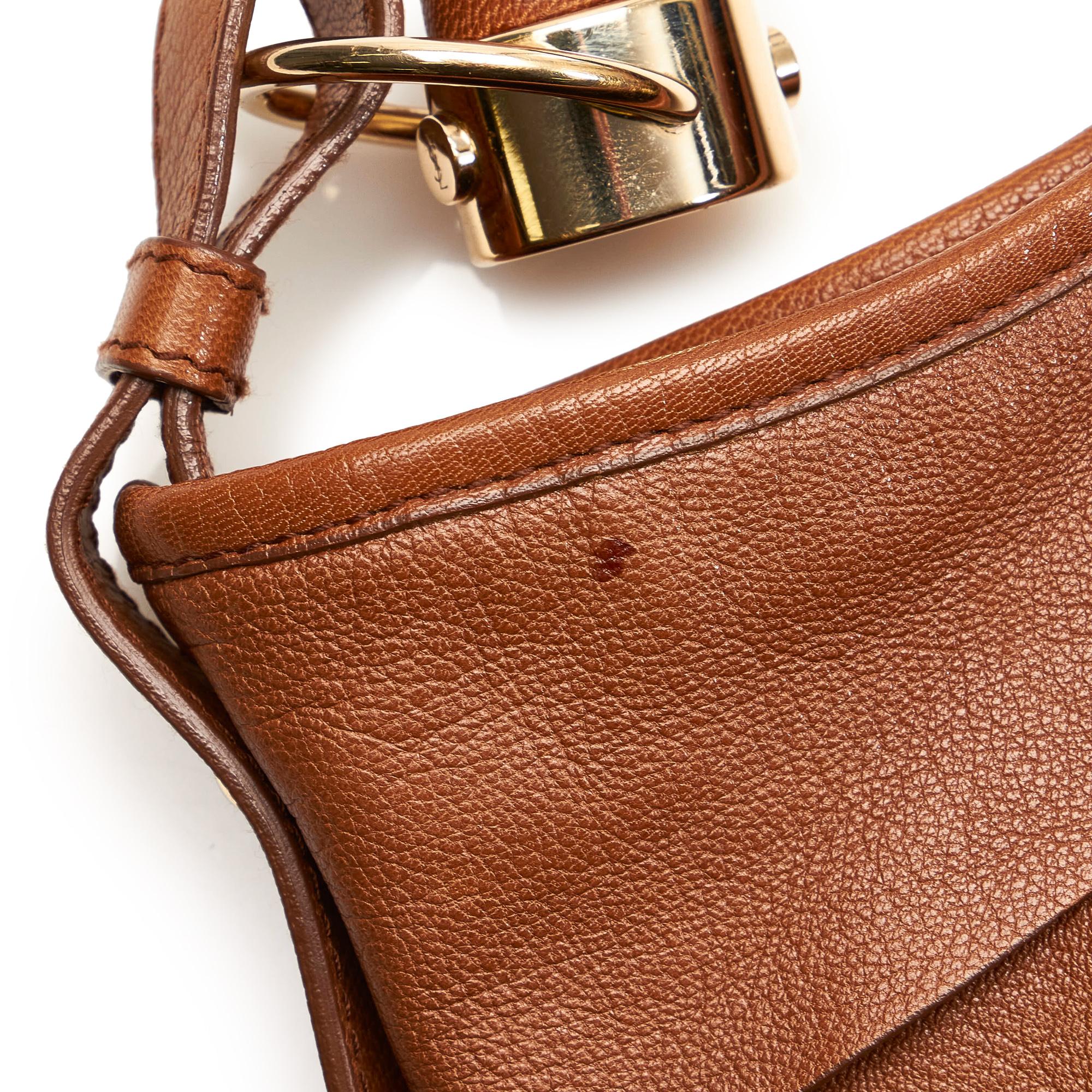 Saint Laurent Mombasa Saint Tropez Leather Shoulder Bag (SHG-28283)