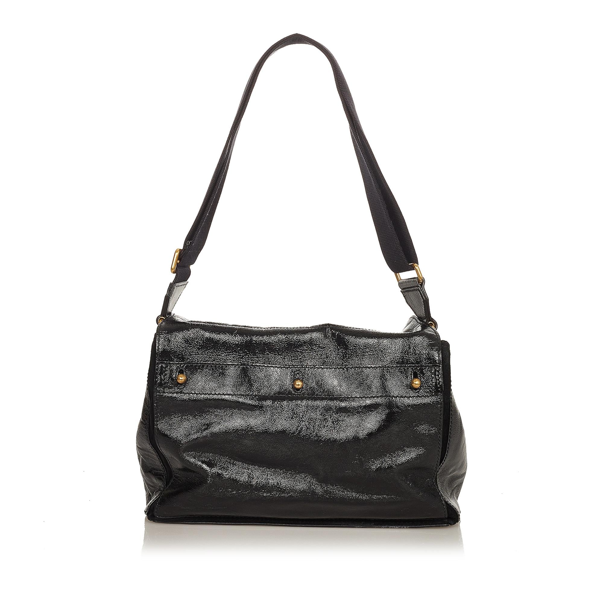 Saint Laurent Muse Two Patent Leather Crossbody (SHG-31896)