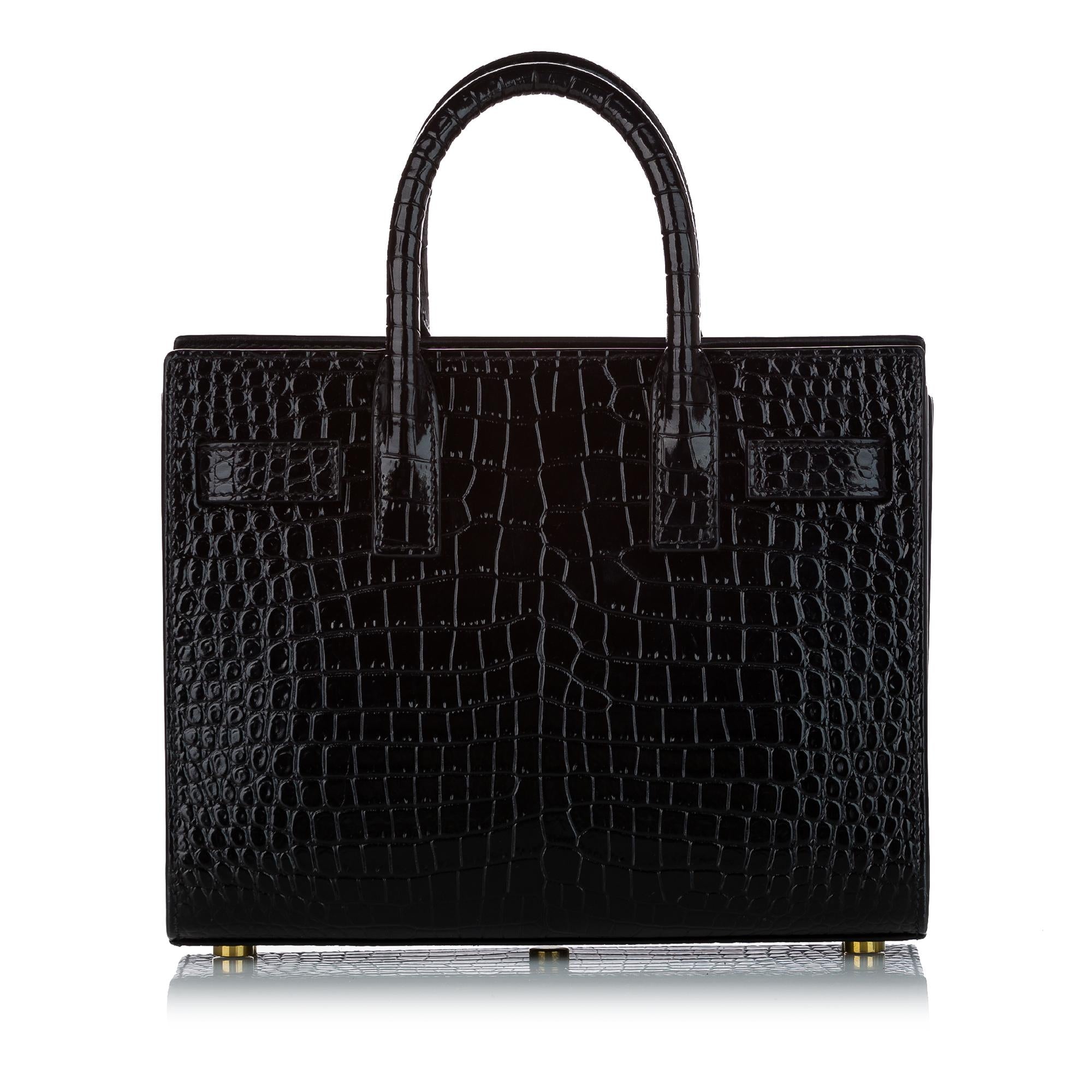Saint Laurent Nano Sac De Jour Embossed Leather Satchel (SHG-25199)