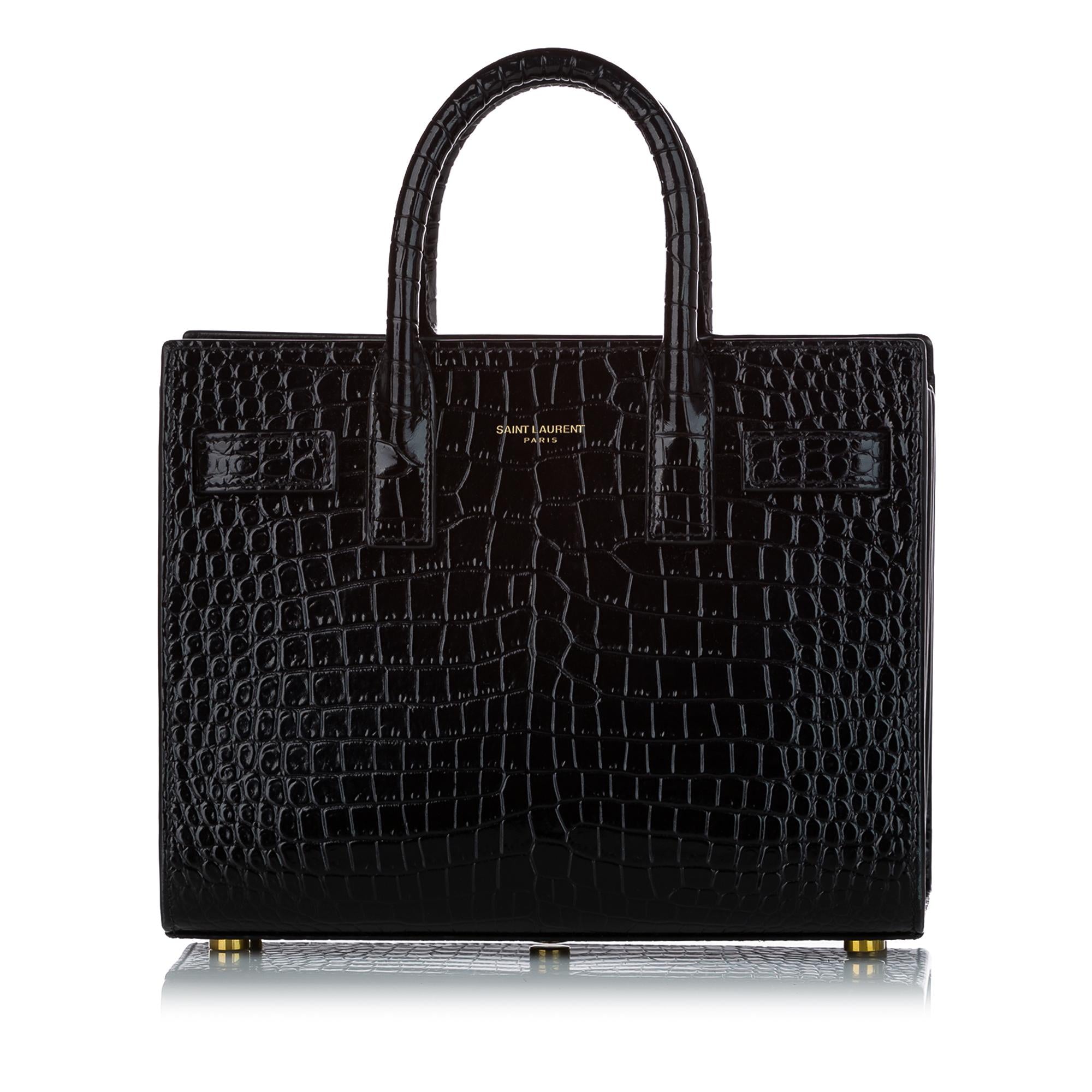 Saint Laurent Nano Sac De Jour Embossed Leather Satchel (SHG-25199)