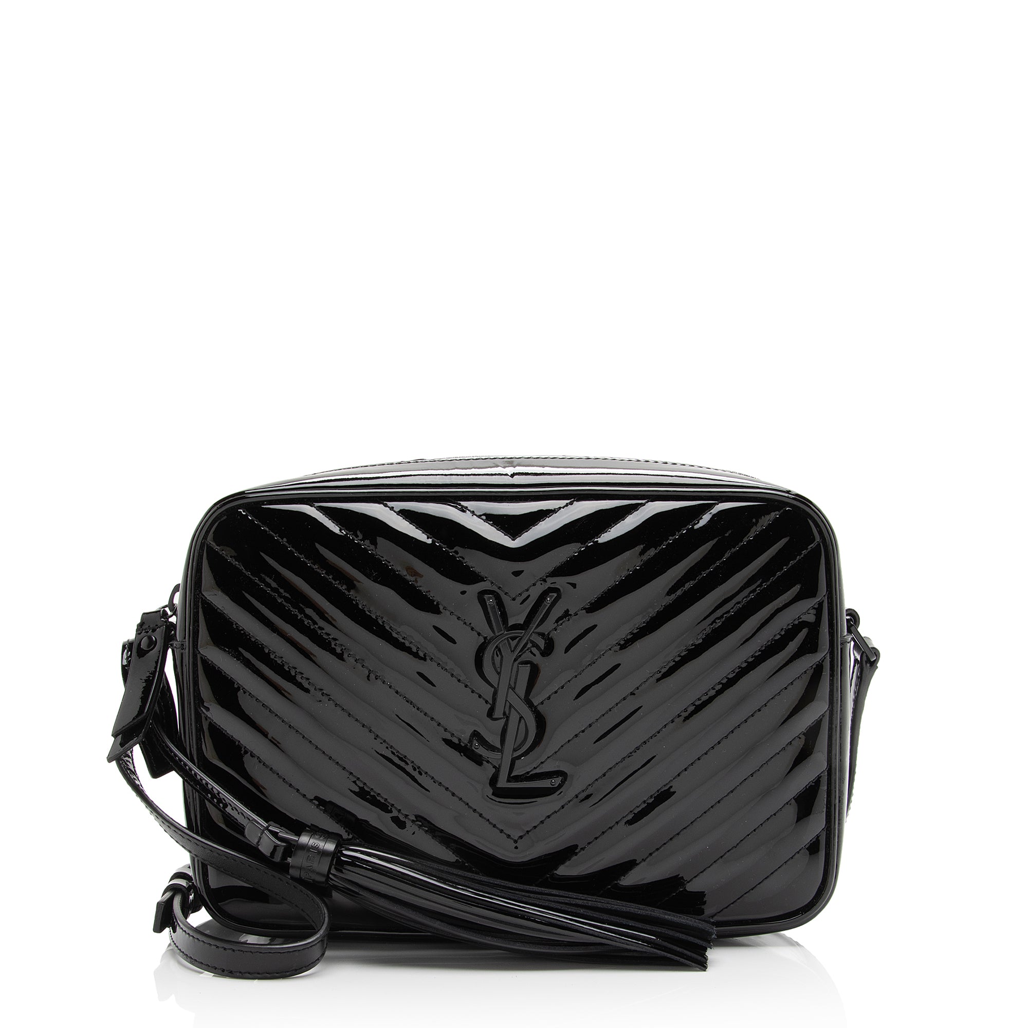 Saint Laurent Matelasse Patent Leather Monogram Lou Camera Bag (SHF-23056)