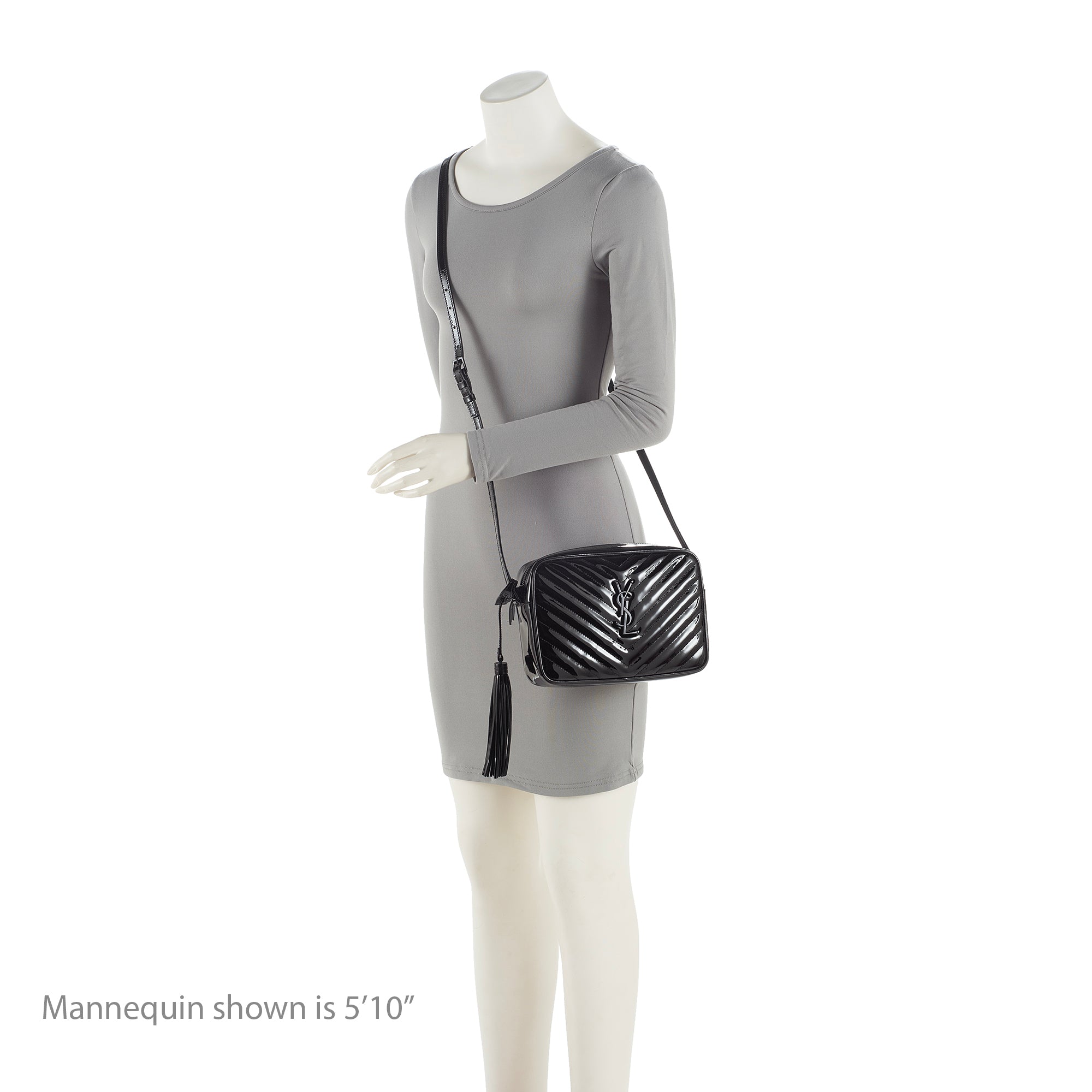 Saint Laurent Matelasse Patent Leather Monogram Lou Camera Bag (SHF-23056)