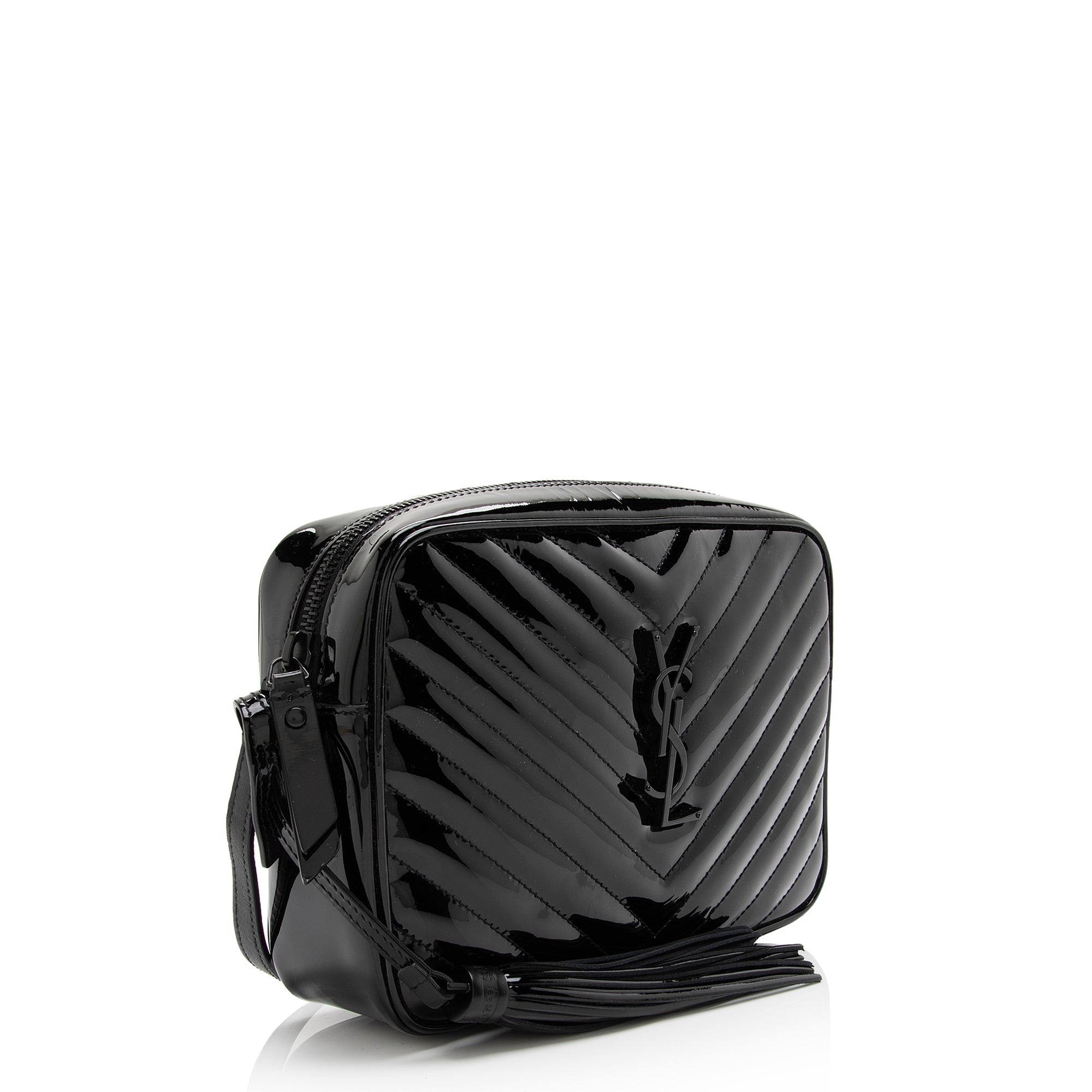 Saint Laurent Matelasse Patent Leather Monogram Lou Camera Bag (SHF-23056)