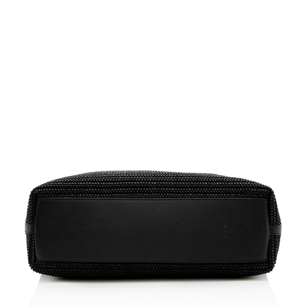 Saint Laurent Raffia Tassel Shopping Tote (SHF-14713)