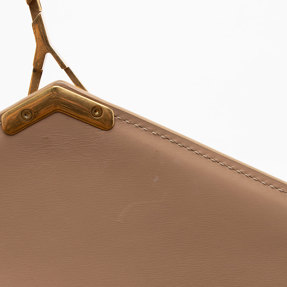 Saint Laurent Smooth Calfskin Monogram Cassandra Shoulder Bag (SHF-14588)