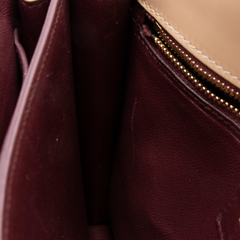 Saint Laurent Smooth Calfskin Monogram Cassandra Shoulder Bag (SHF-14588)