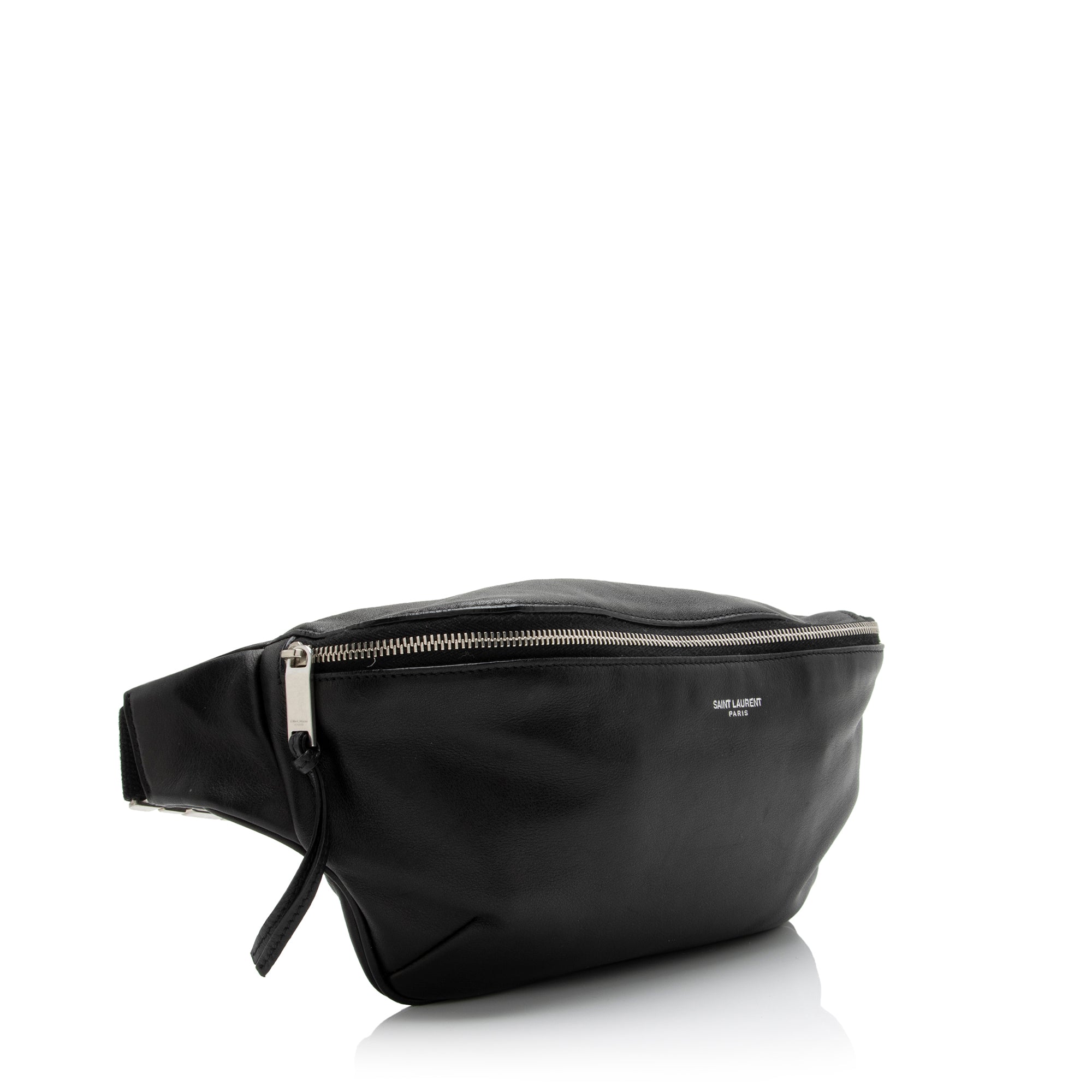 Saint Laurent Soft Calfskin Logo Classic Zipped Crossbody Belt Bag (SHF-518wkT)