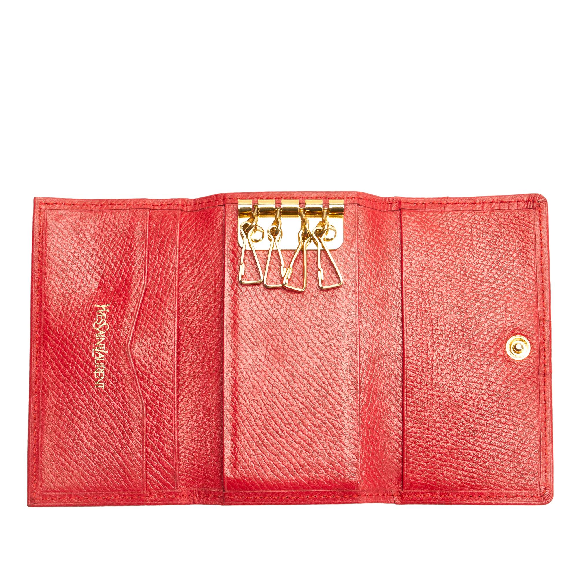 Saint Laurent Studded Leather Key Holder (SHG-26978)