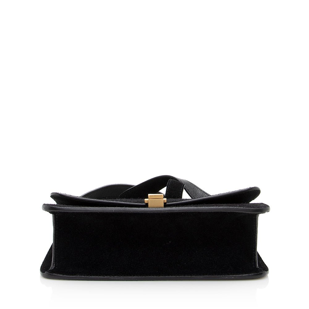 Saint Laurent Suede Le Carre Satchel - FINAL SALE (SHF-18712)
