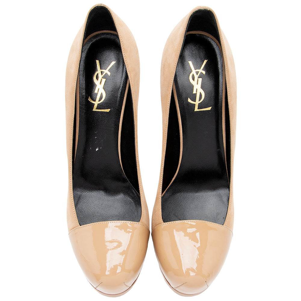 Saint Laurent Suede Tribtoo Pumps - Size 7.5 / 37.5 (SHF-18368)