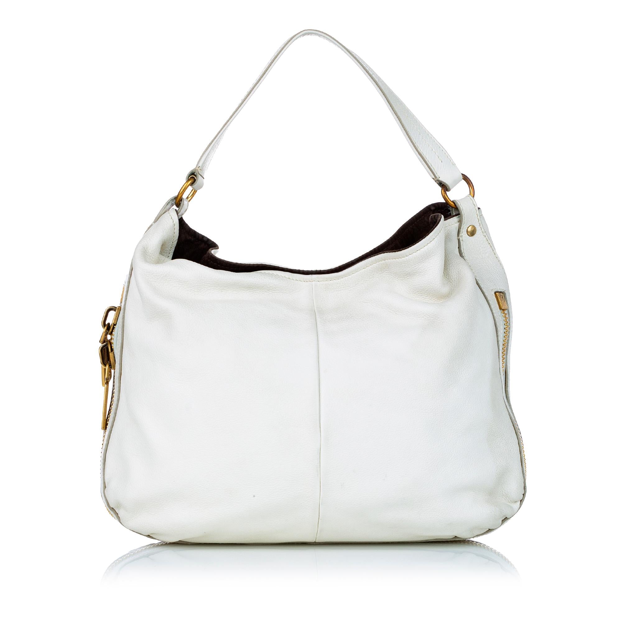 Saint Laurent Taurillon Zip Leather Hobo Bag (SHG-28455)