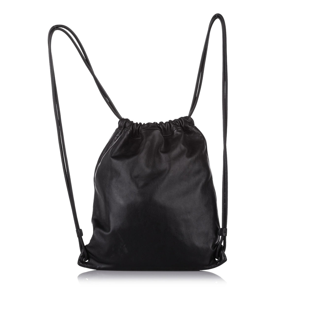 Saint Laurent Teddy Drawstring Leather Backpack (SHG-24541)