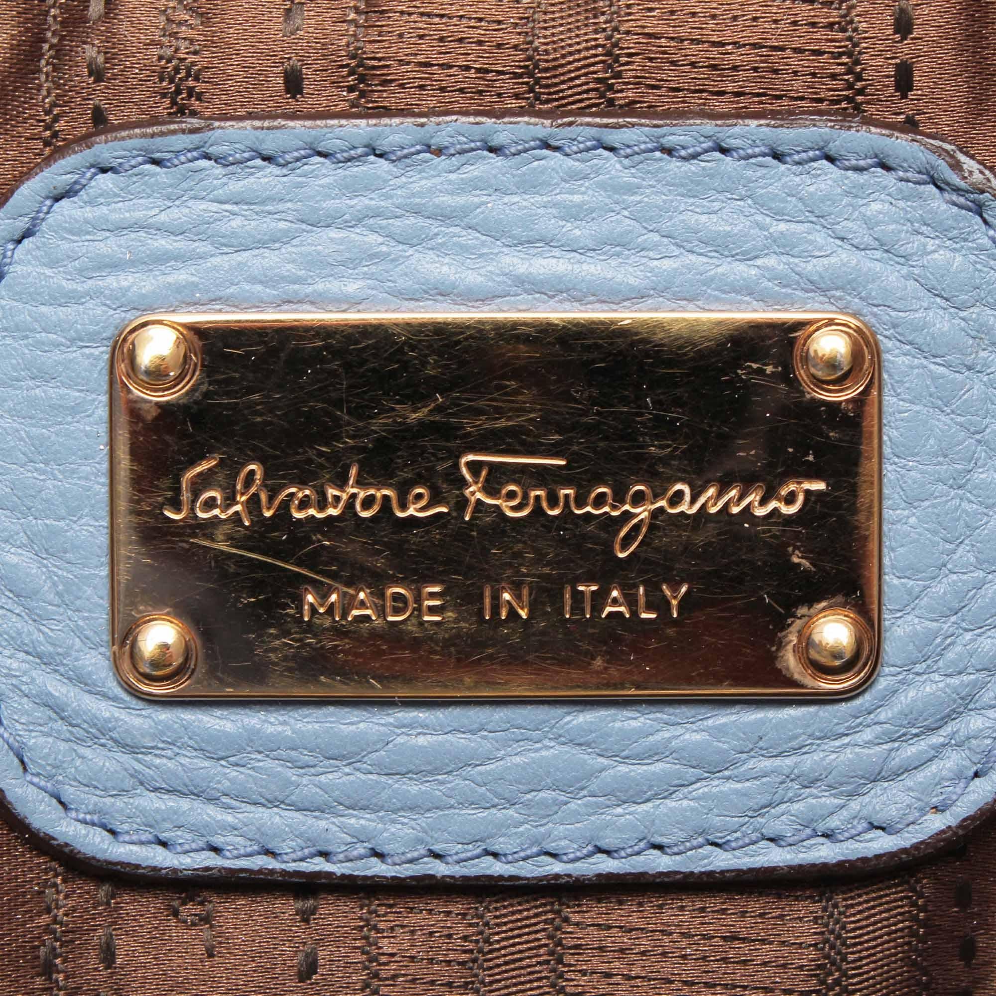 Salvatore Ferragamo Leather Bice Tote (SHG-12641)