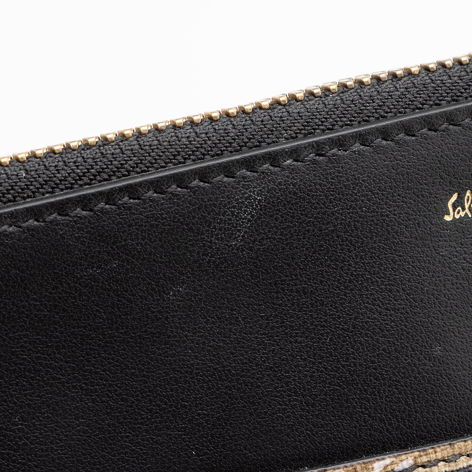 Salvatore Ferragamo Coated Canvas Gancini Wristlet (SHF-22249)