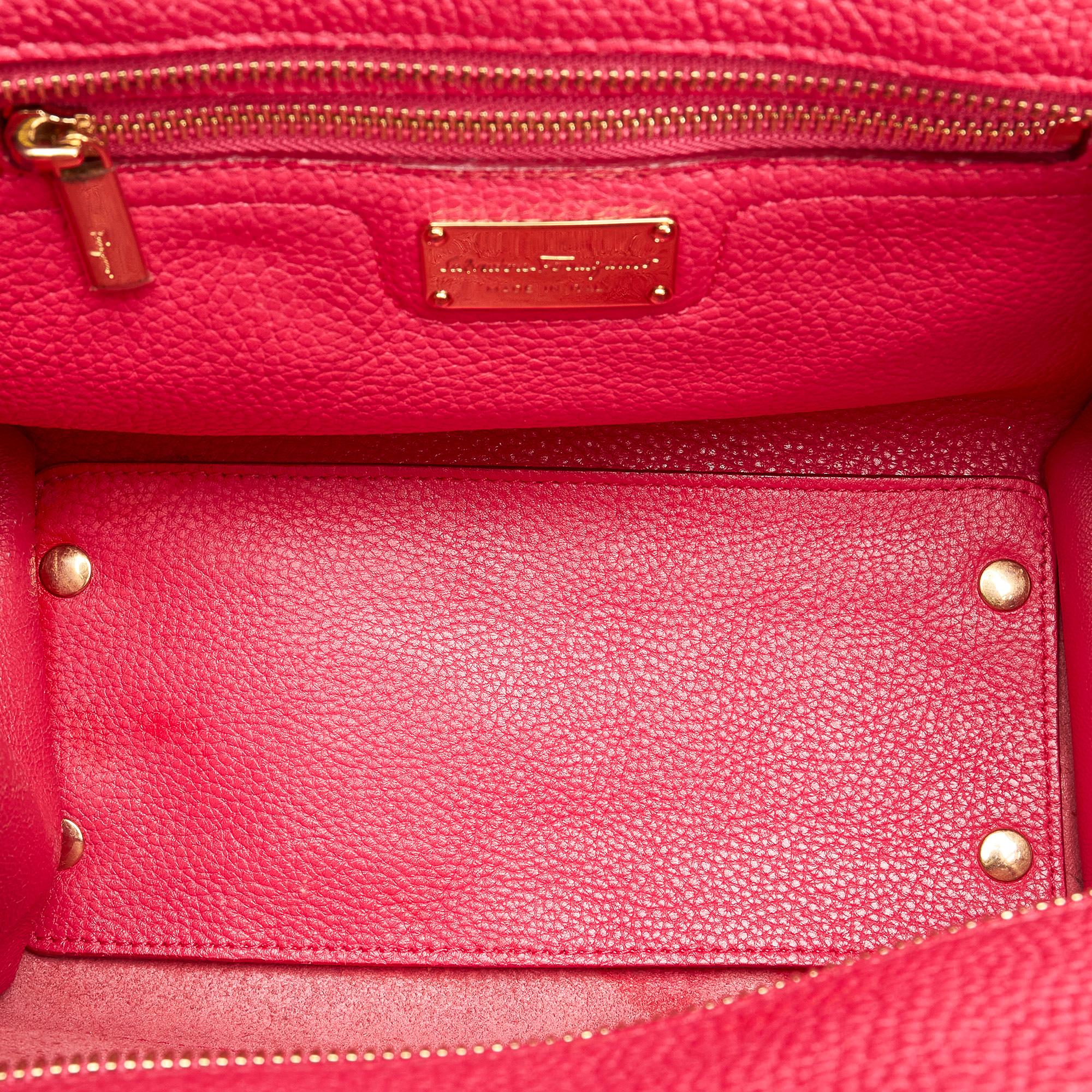 Salvatore Ferragamo Gancini Amy Leather Satchel (SHG-27463)