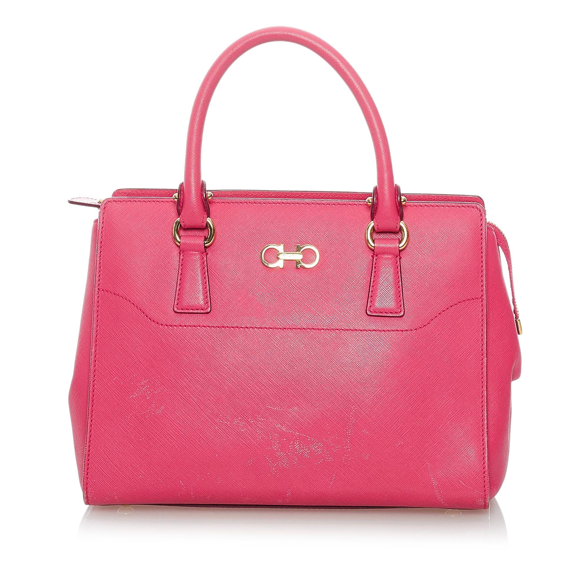 Salvatore Ferragamo Gancini Beky Leather Satchel (SHG-30756)