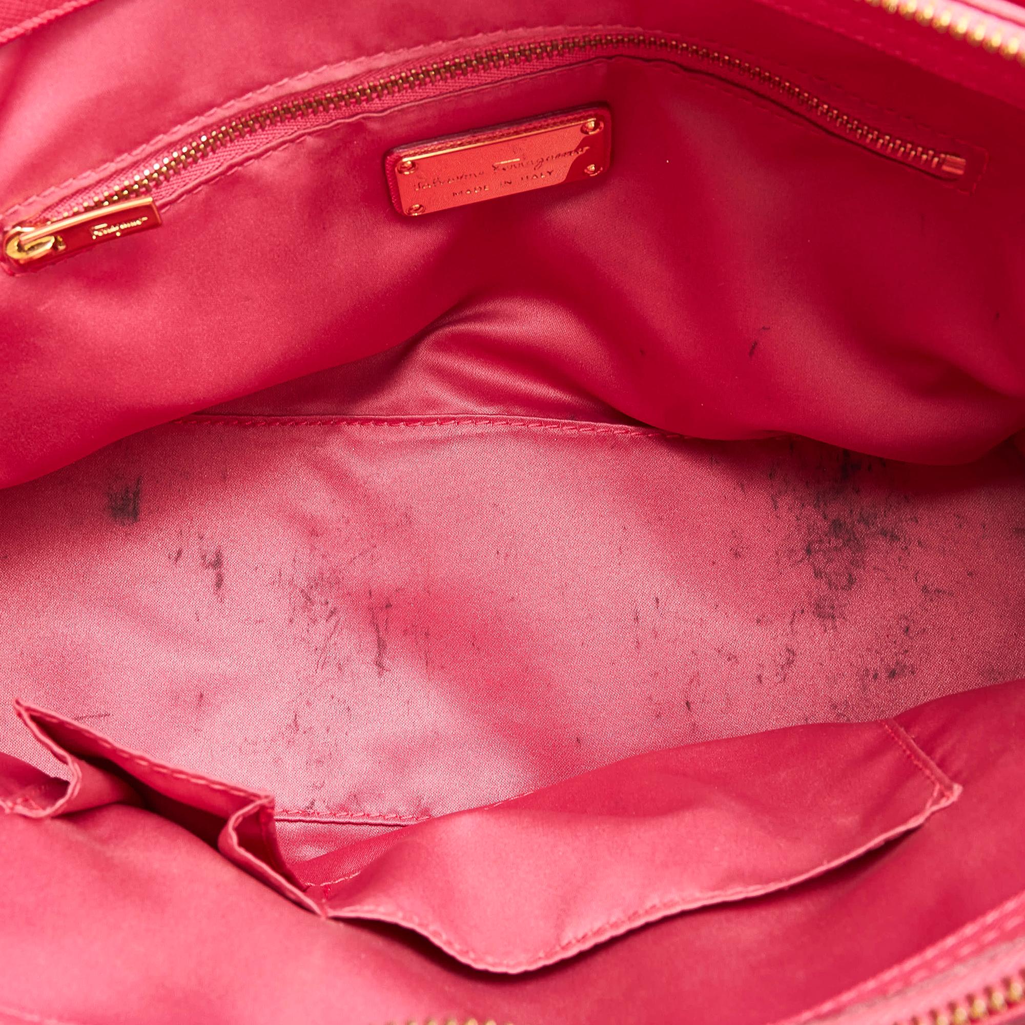 Salvatore Ferragamo Gancini Beky Leather Satchel (SHG-30756)