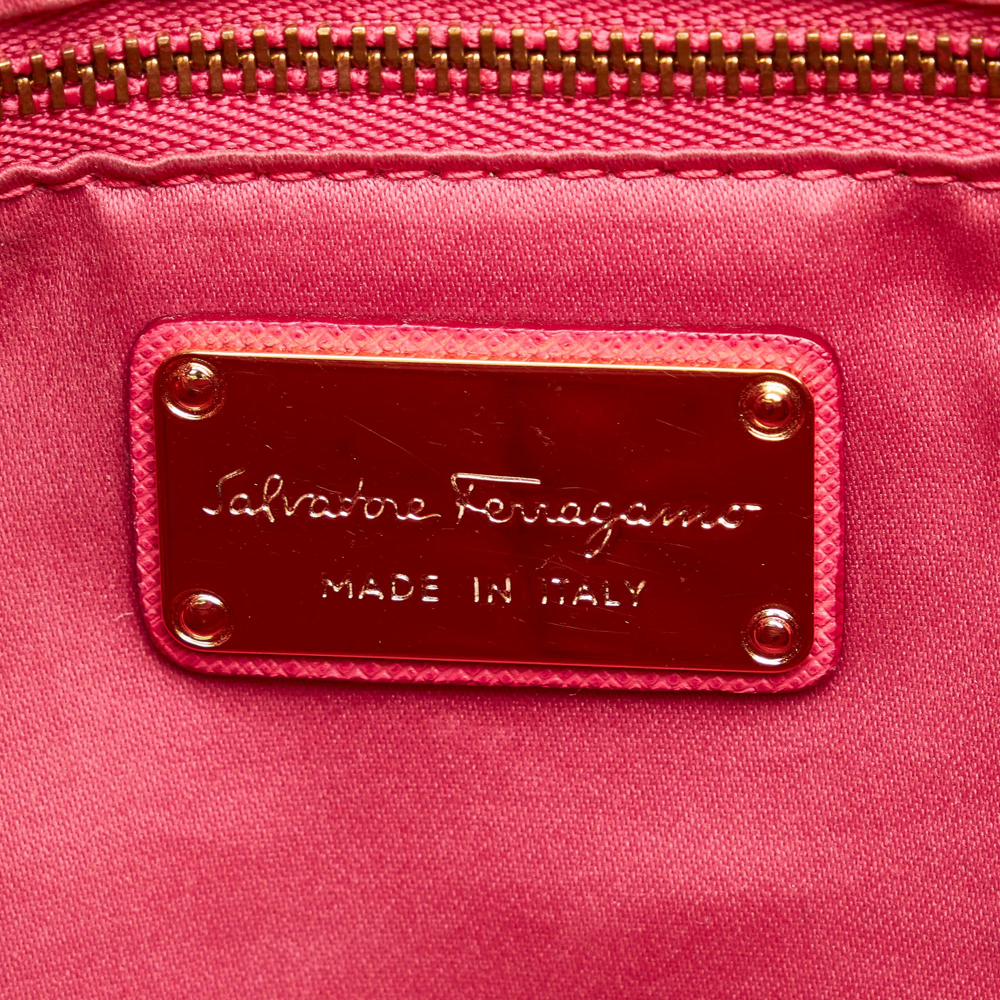 Salvatore Ferragamo Gancini Beky Leather Satchel (SHG-30756)