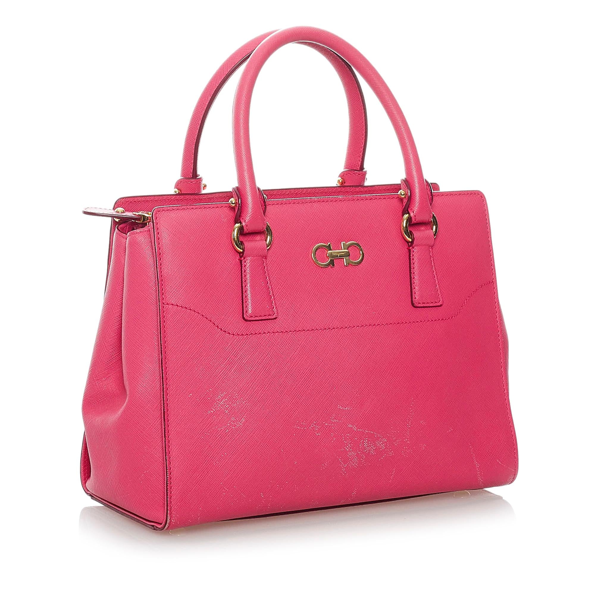 Salvatore Ferragamo Gancini Beky Leather Satchel (SHG-30756)