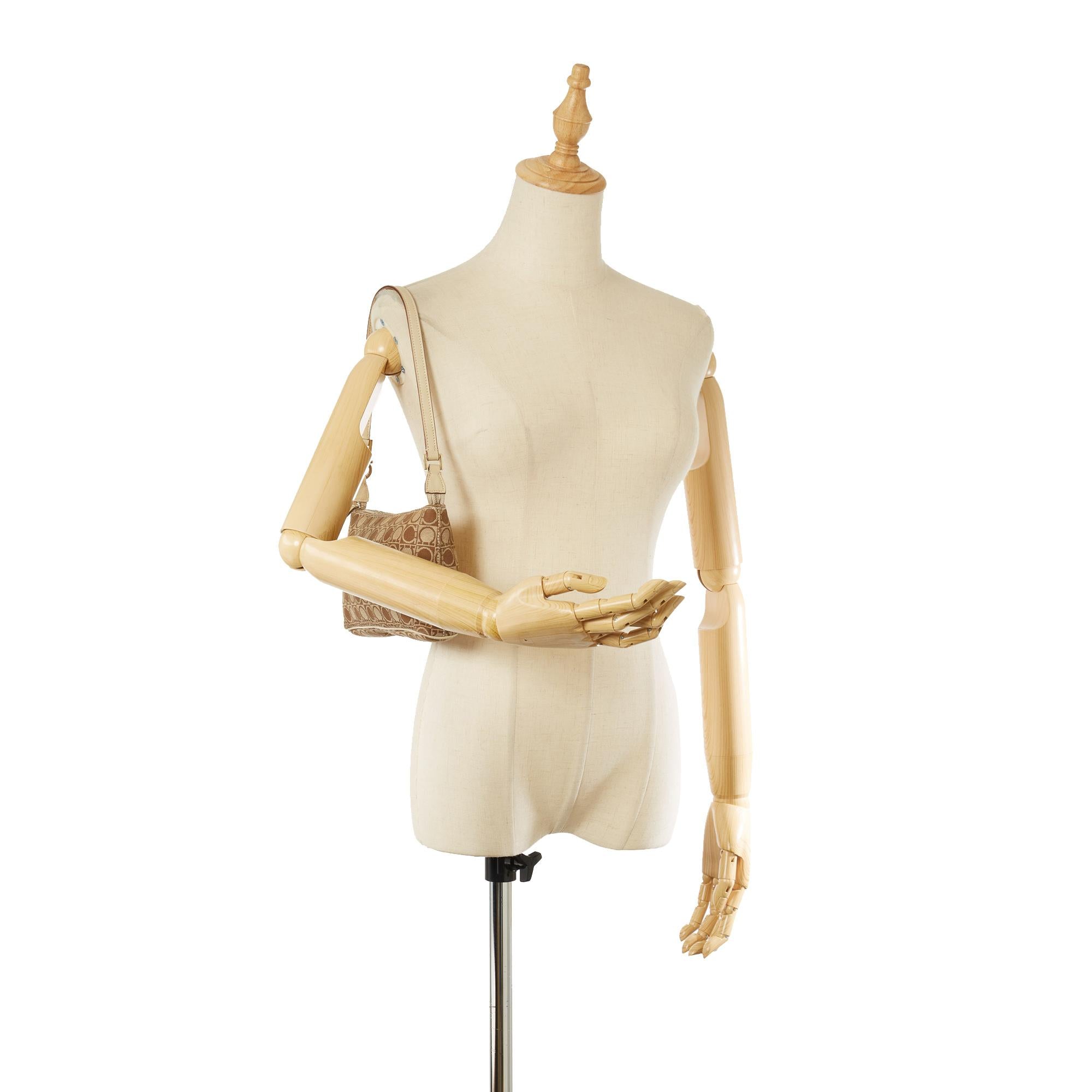 Salvatore Ferragamo Gancini Canvas Baguette (SHG-21547)