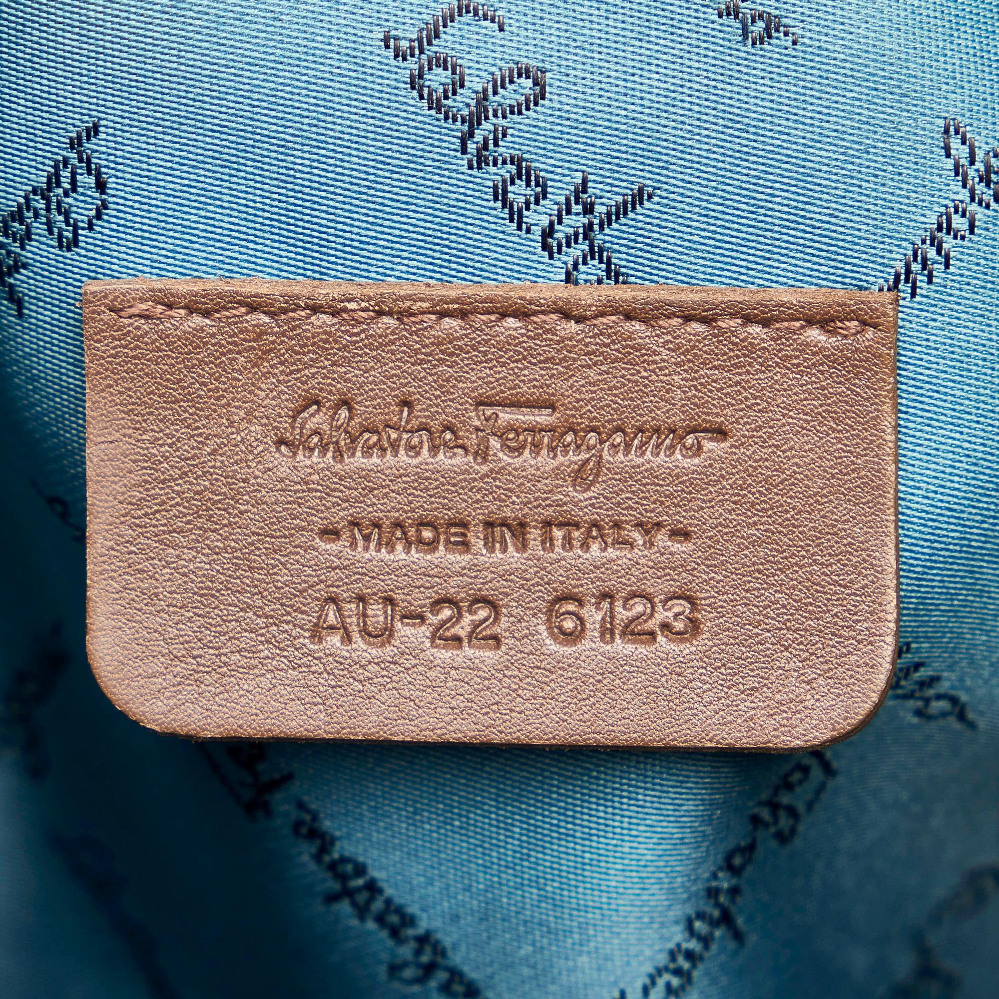 Salvatore Ferragamo Gancini Canvas Baguette (SHG-28860)