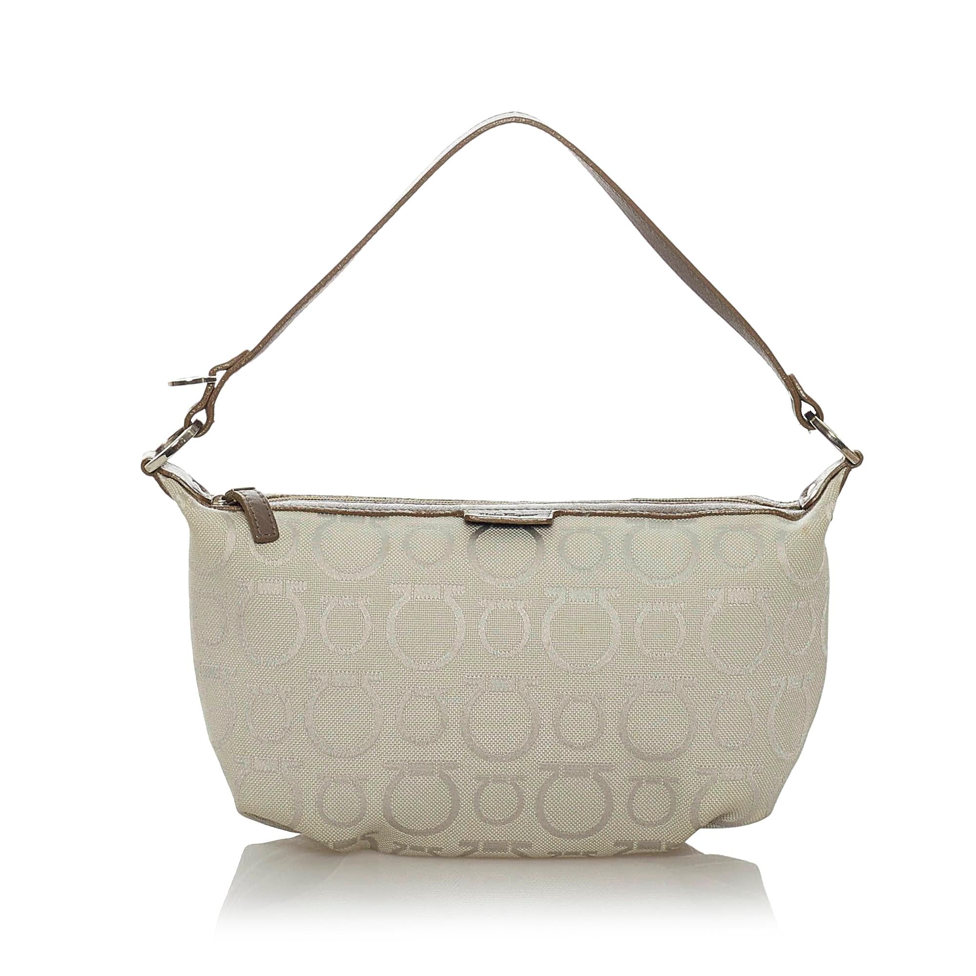 Salvatore Ferragamo Gancini Canvas Baguette (SHG-28860)