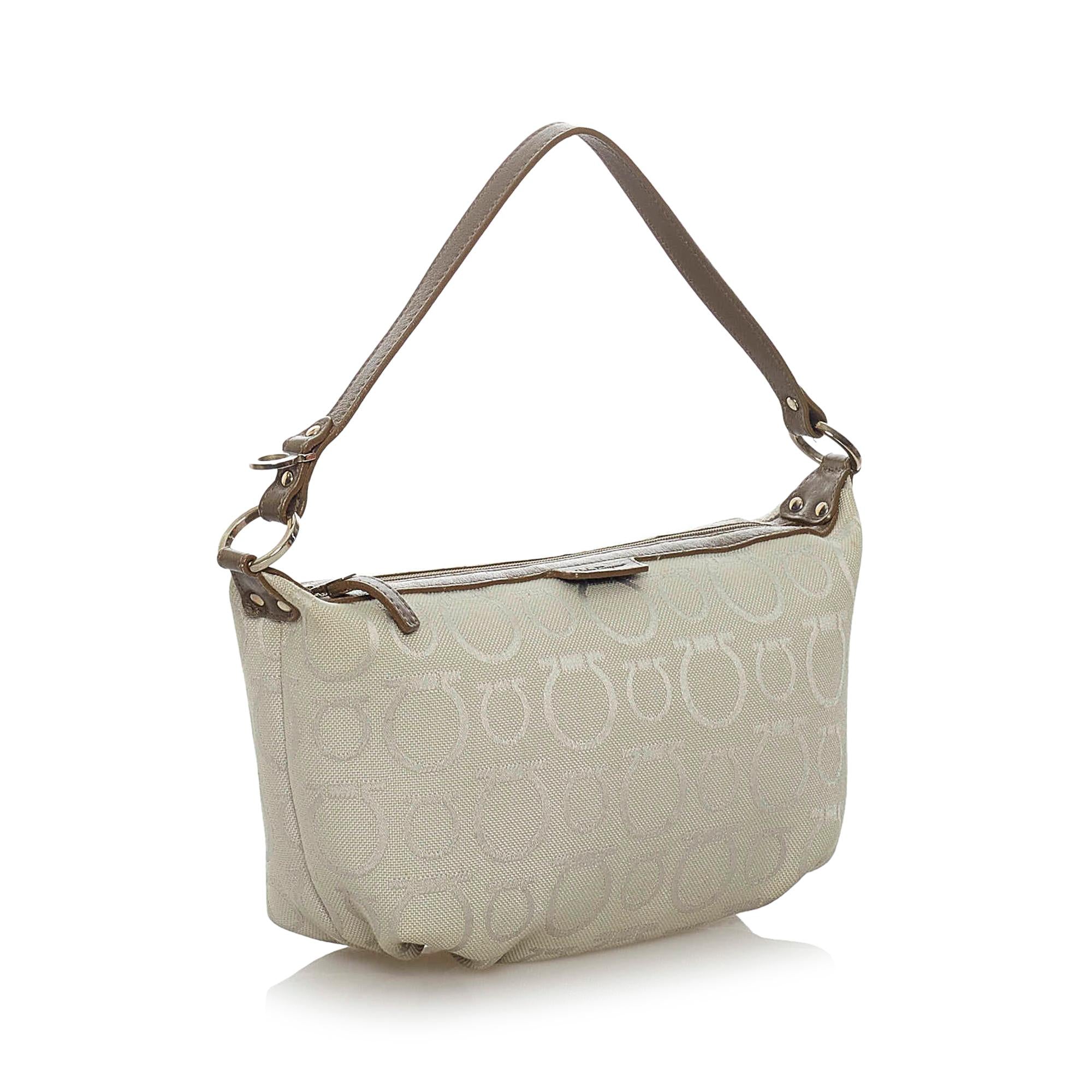 Salvatore Ferragamo Gancini Canvas Baguette (SHG-28860)
