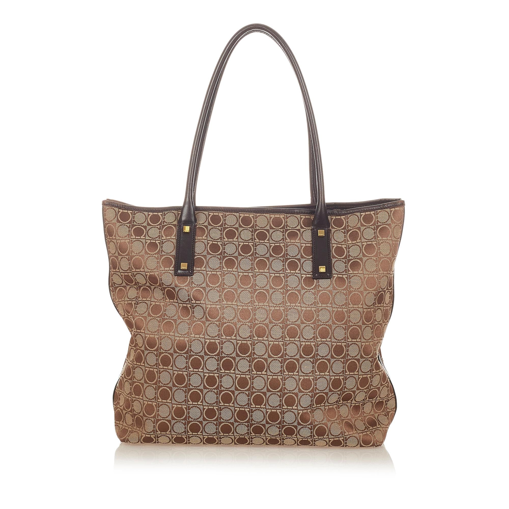 Salvatore Ferragamo Gancini Canvas Tote Bag (SHG-26099)