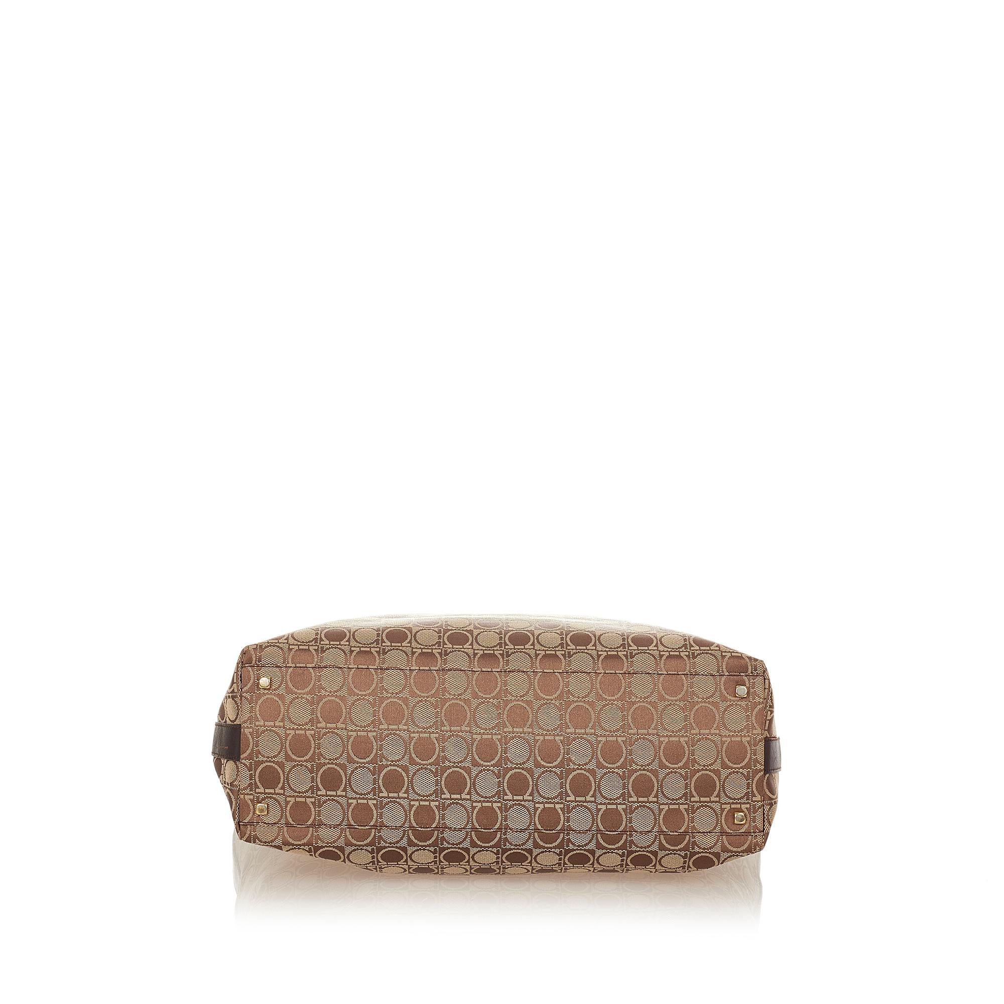 Salvatore Ferragamo Gancini Canvas Tote Bag (SHG-26099)