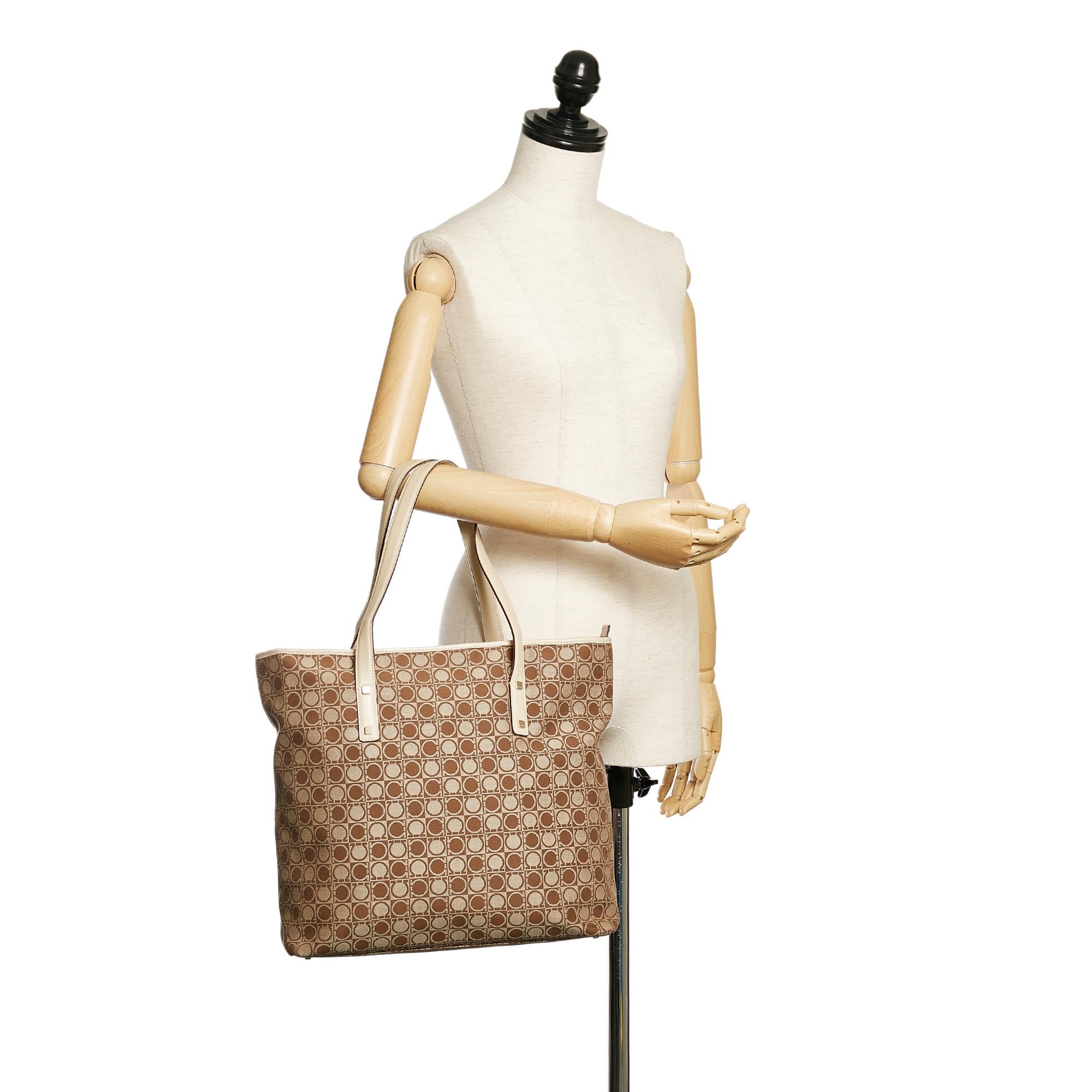 Salvatore Ferragamo Gancini Canvas Tote Bag (SHG-29486)