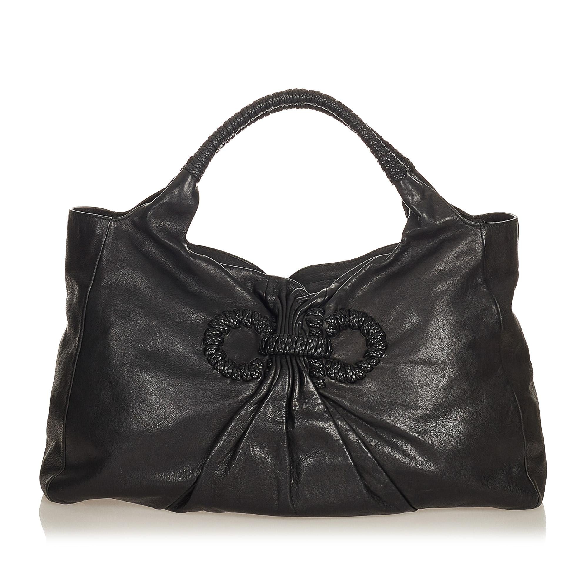 Salvatore Ferragamo Gancini Leather Handbag (SHG-26951)