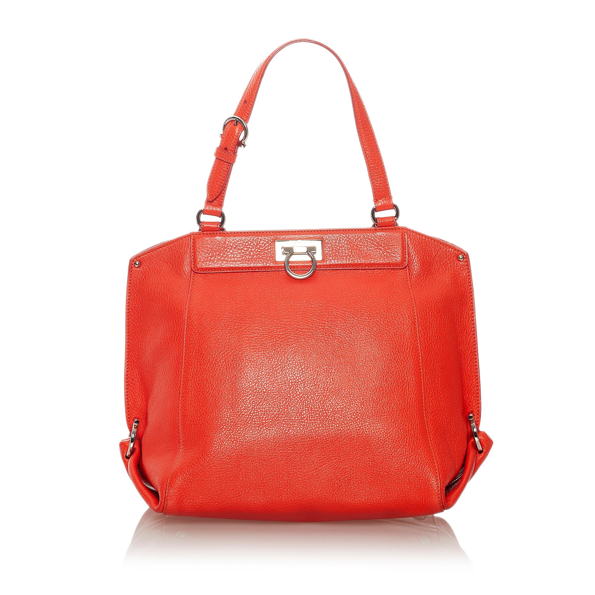 Salvatore Ferragamo Gancini Leather Handbag (SHG-27557)