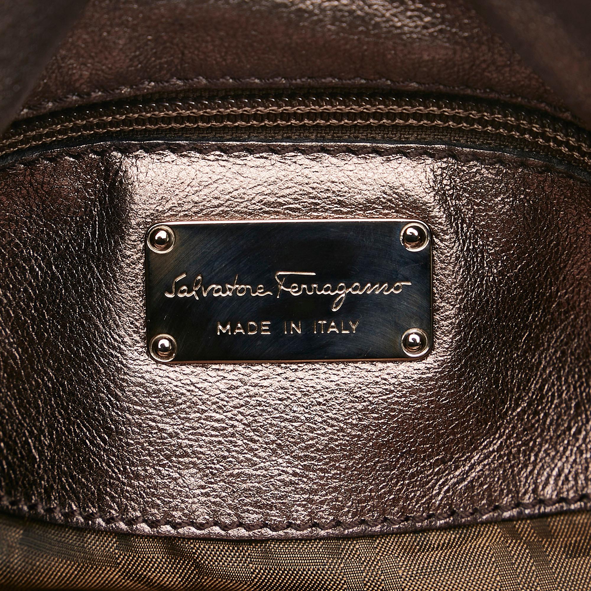 Salvatore Ferragamo Gancini Leather Handbag (SHG-34829)
