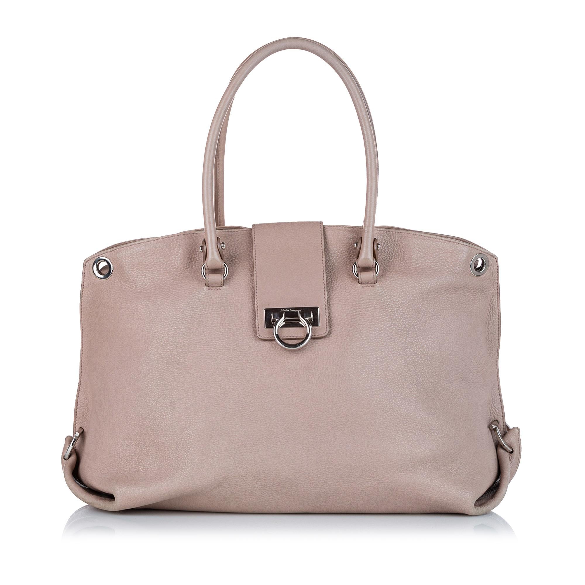 Salvatore Ferragamo Gancini Leather Satchel (SHG-23255)